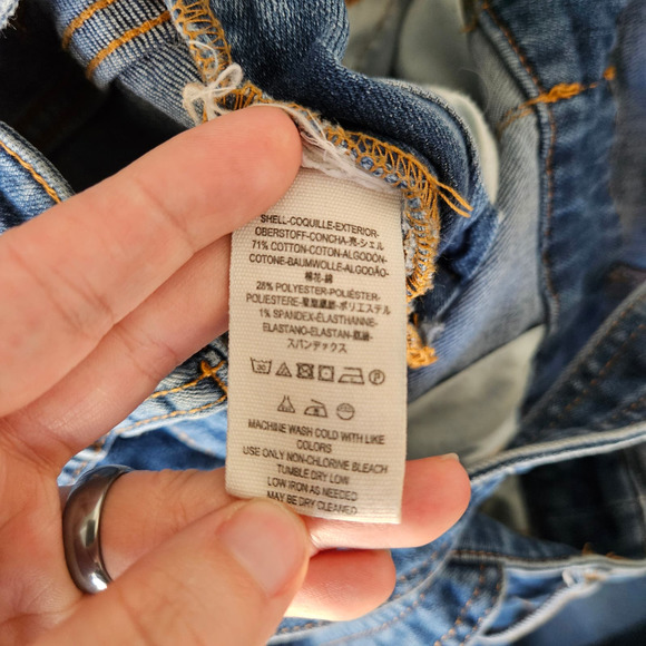 Free People Overalls Womens 26 Blue Denim Bib Wide Adjustable Straps Stretch - Picture 5 of 7